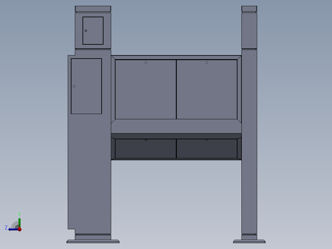 商场总索引模型右视图