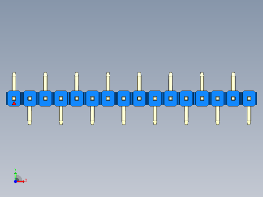 彩色公排针 100mil 2.54mm 系列-DS1022_blue_16p_100mil_Type_SMT_R1_rev1.0前视缩略图