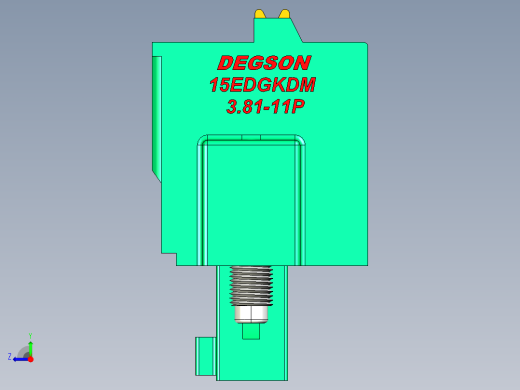 DEGSON 15EDG（公头） 3.81mm 螺钉锁紧，插拔式接线端子 FullPack-15EDGKDM-3.81-11P-14-00AH右视缩略图