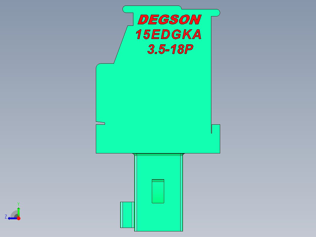 DEGSON 15EDG 系列 3.5mm 插拔式接线端子 FullPack-15EDGKA-3.5-18P-14-00AH右视图