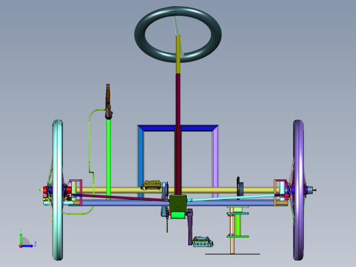 自行车式四轮脚踩割草机左视缩略图