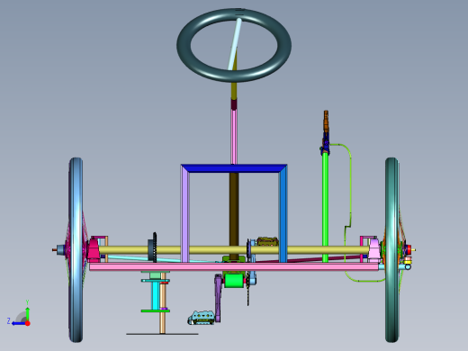 自行车式四轮脚踩割草机右视缩略图