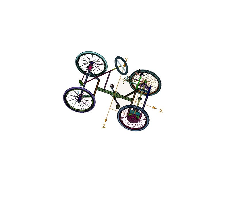 自行车式四轮脚踩割草机