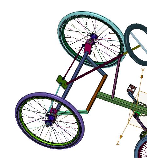 自行车式四轮脚踩割草机