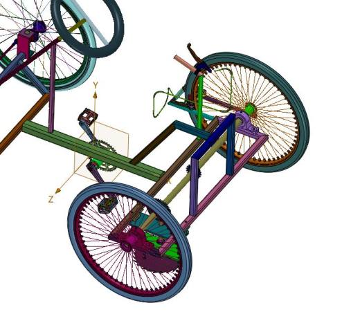 自行车式四轮脚踩割草机缩略图