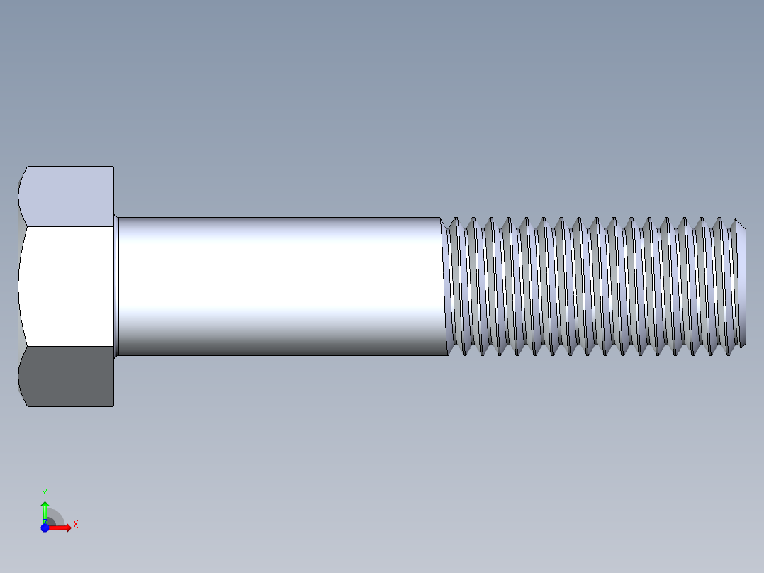 UNC 六角螺栓-Hex Bolt 0.875-9 x 4前视图