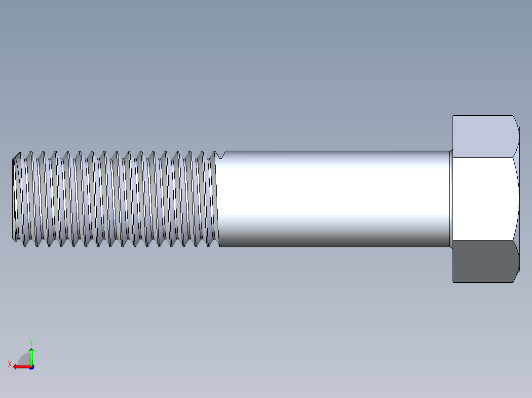 UNC 六角螺栓-Hex Bolt 0.875-9 x 4后视图