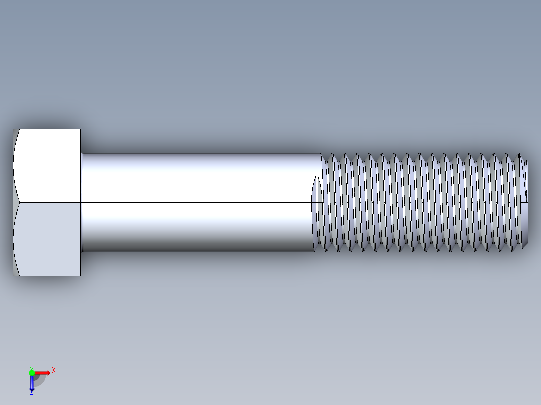 UNC 六角螺栓-Hex Bolt 0.875-9 x 4俯视图