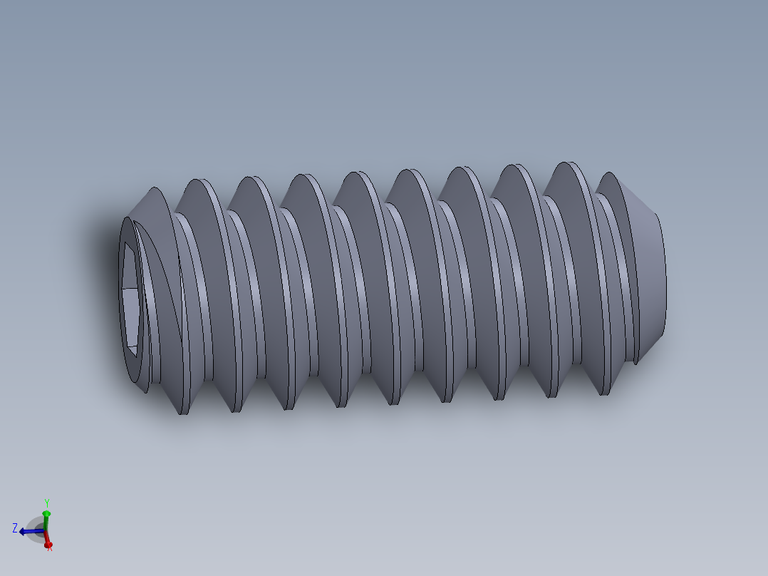 UNC 平头紧定螺钉-UNC SET SCREW 6-32 x0.3125.SLDPRT主视图