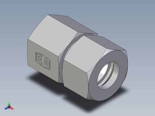 卡套式工业通用硬管接头EO_Swivel_connector_GAI20SR71正等轴测缩略图