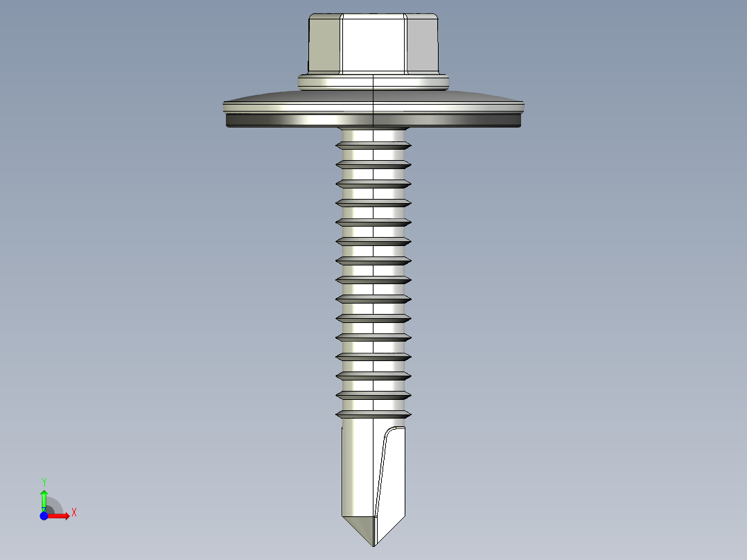 紧固件-STEP Drill-Tip Screw-01前视图