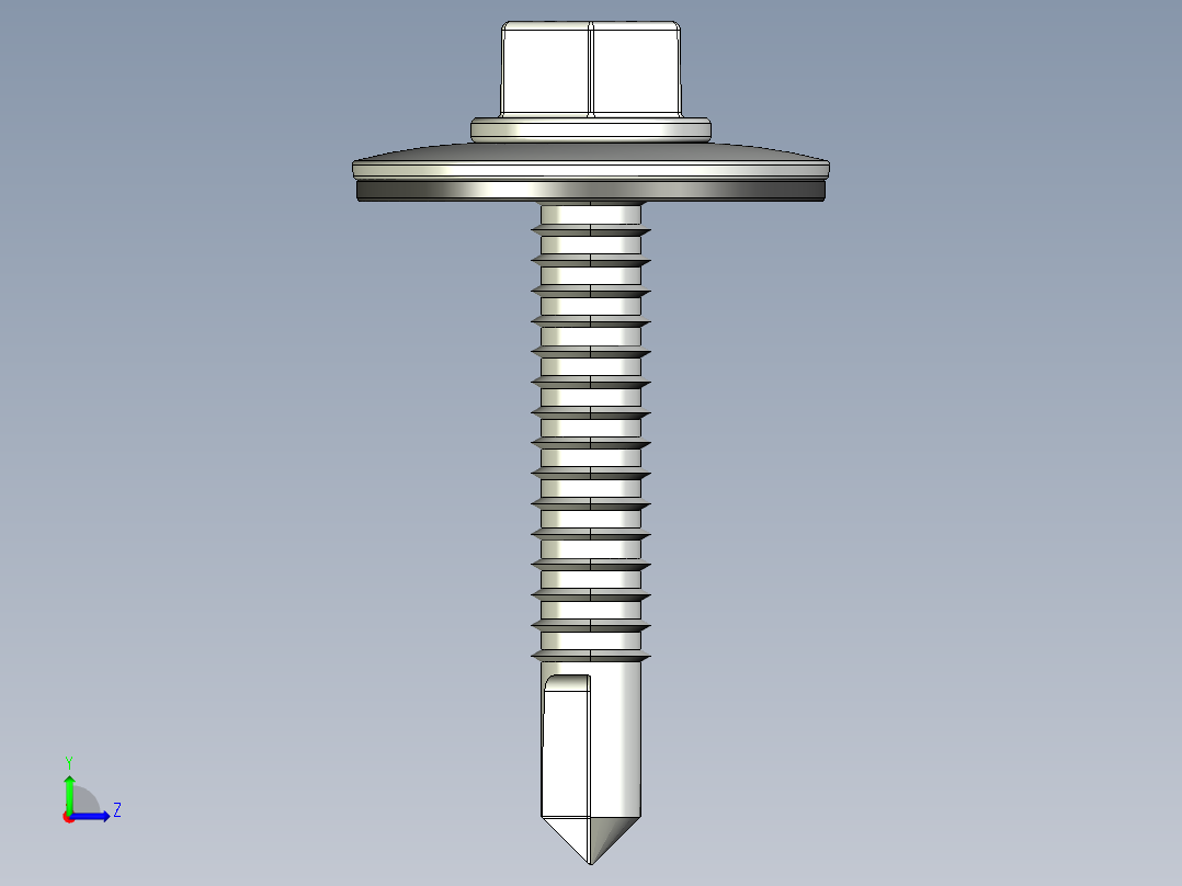 紧固件-STEP Drill-Tip Screw-01左视图