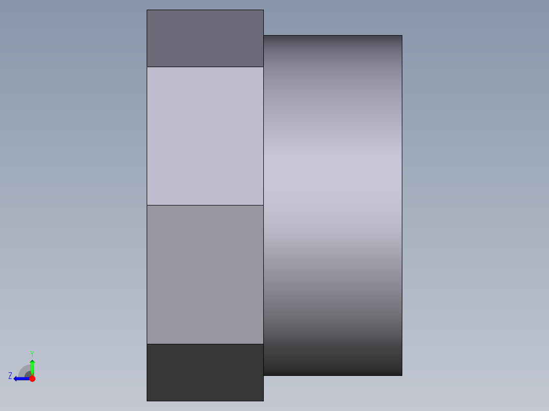 22RFV (B) 减速器与BSP的阳螺纹端（R）和BSP螺纹母端（R1降低）右视图
