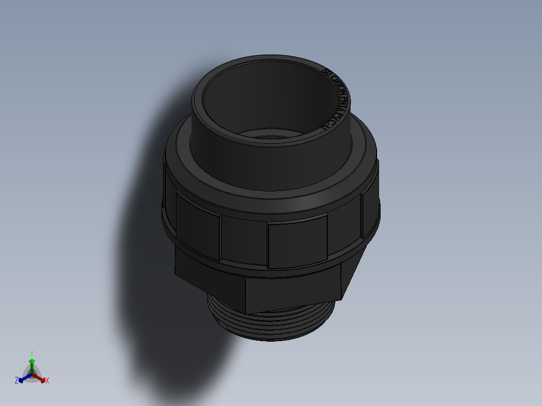 PVC接头50mm正等轴测图