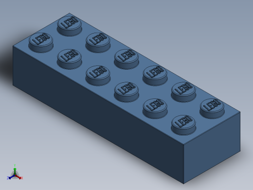 乐高套装 4421基本积木-6162897 - 2456 - 44237 Medium Blue Brick 2 x 6.SLDPRT