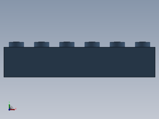 乐高套装 4421基本积木-6162897 - 2456 - 44237 Medium Blue Brick 2 x 6.SLDPRT前视缩略图