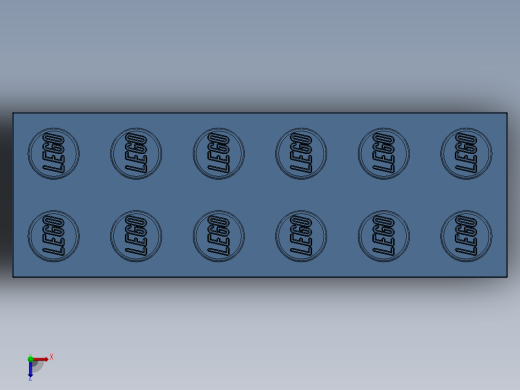 乐高套装 4421基本积木-6162897 - 2456 - 44237 Medium Blue Brick 2 x 6.SLDPRT俯视缩略图