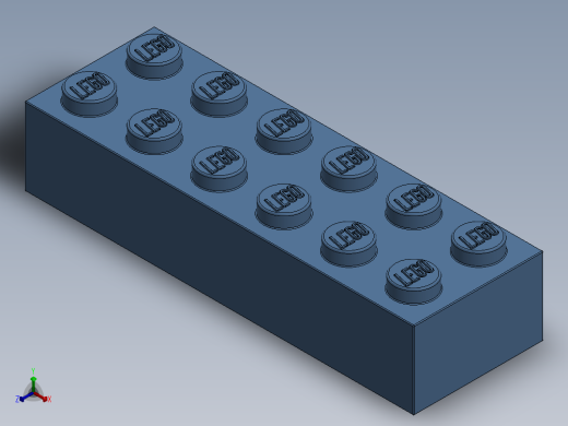 乐高套装 4421基本积木-6162897 - 2456 - 44237 Medium Blue Brick 2 x 6.SLDPRT正等轴测缩略图