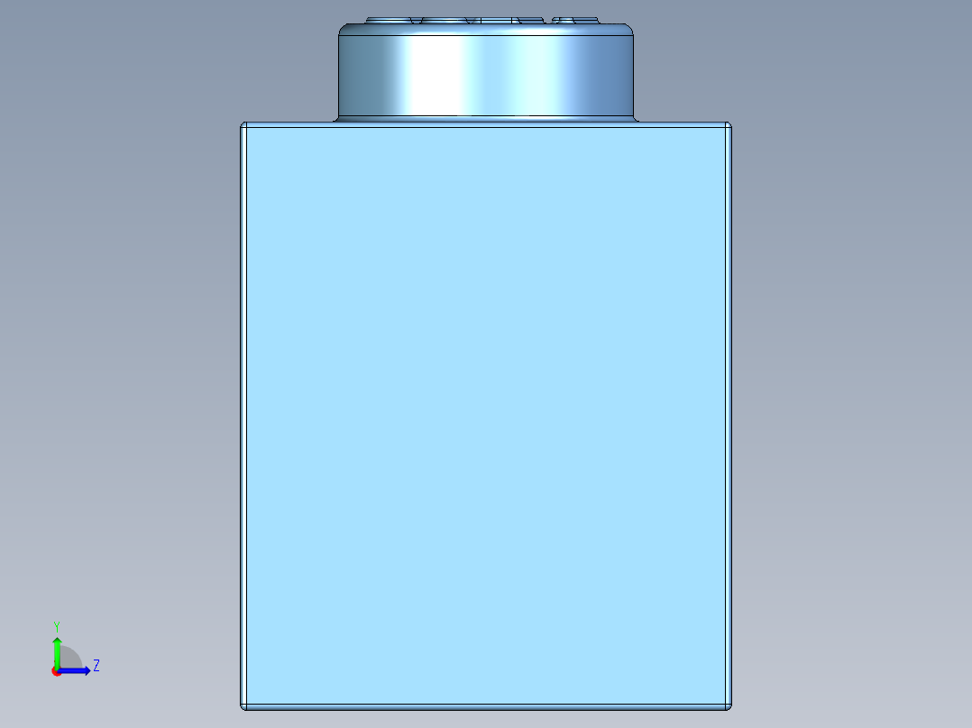 乐高套装 4421基本积木-4179833 - 3004 Medium Blue Brick 1 x 2.STEP左视图