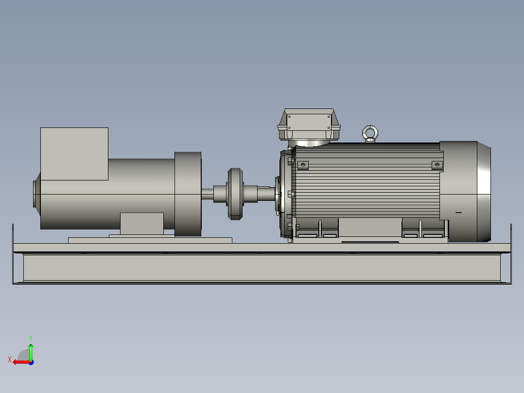 电动发电机 400kWt 的焊接框架设计后视图