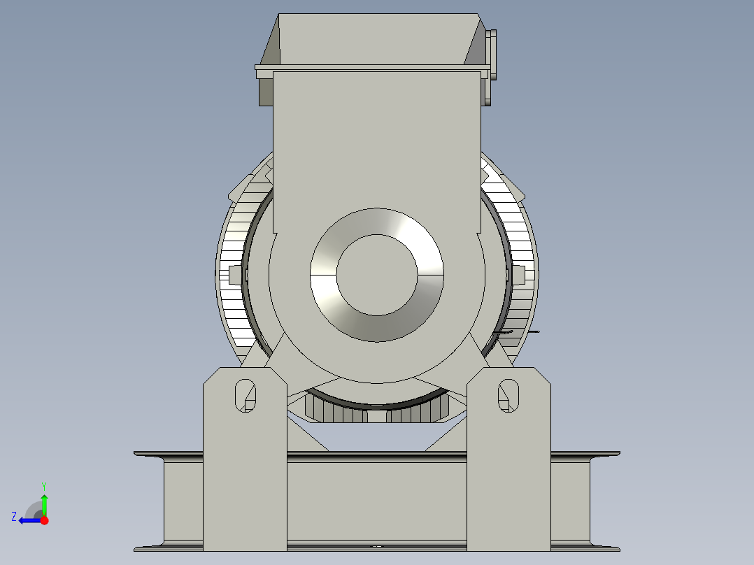 电动发电机 400kWt 的焊接框架设计右视图