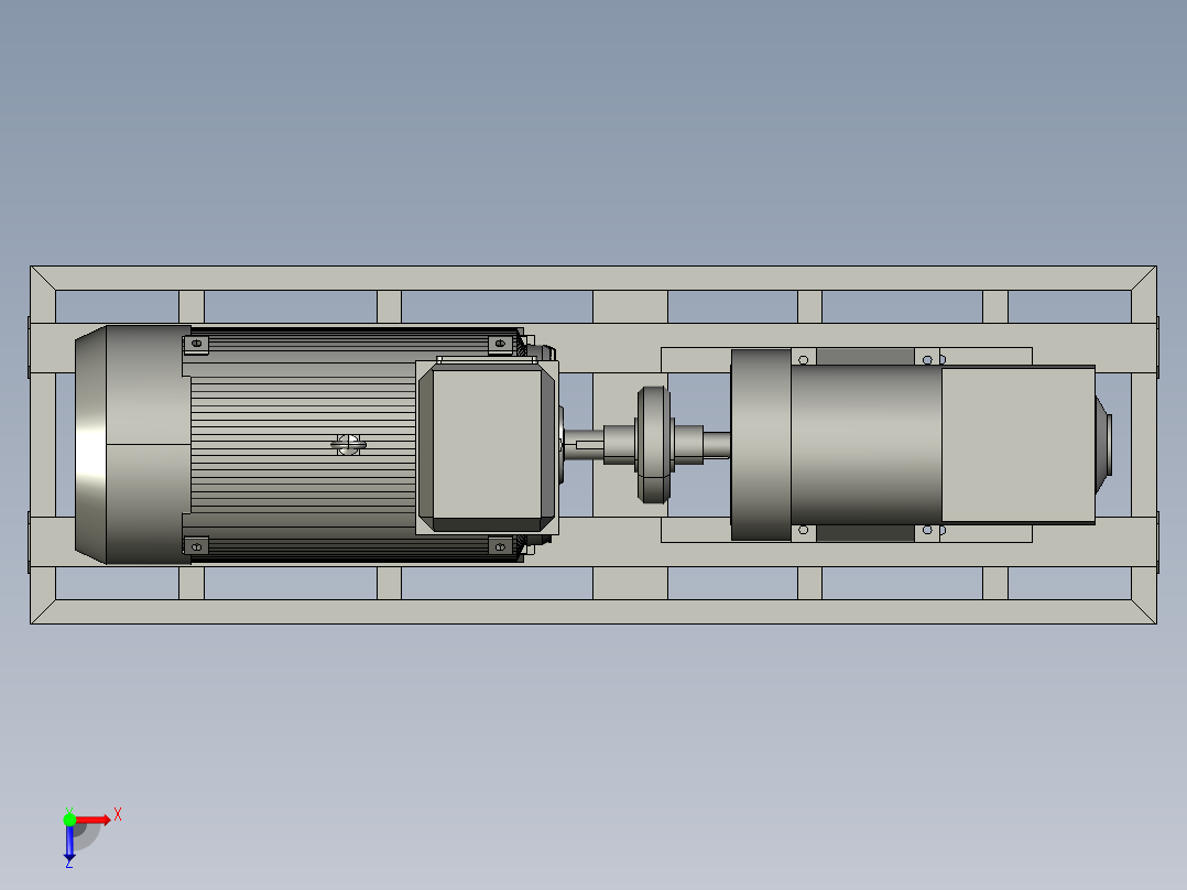 电动发电机 400kWt 的焊接框架设计俯视图