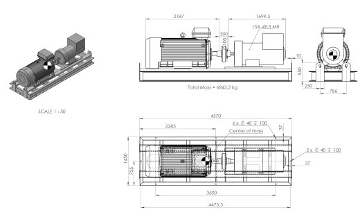 电动发电机 400kWt 的焊接框架设计缩略图