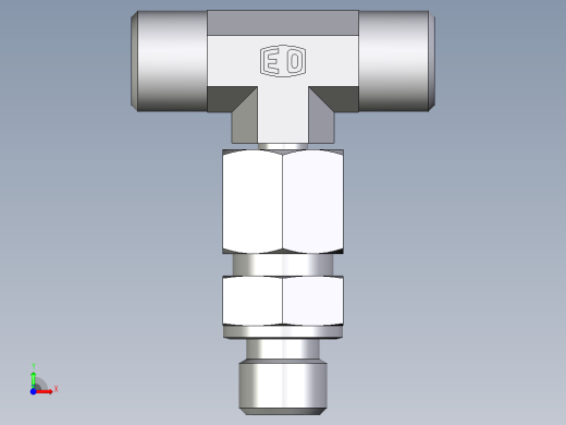 卡套式工业通用硬管接头EO_Assembled_adjustable_standpipe_branch_tee_EVT08SMOMD71前视缩略图