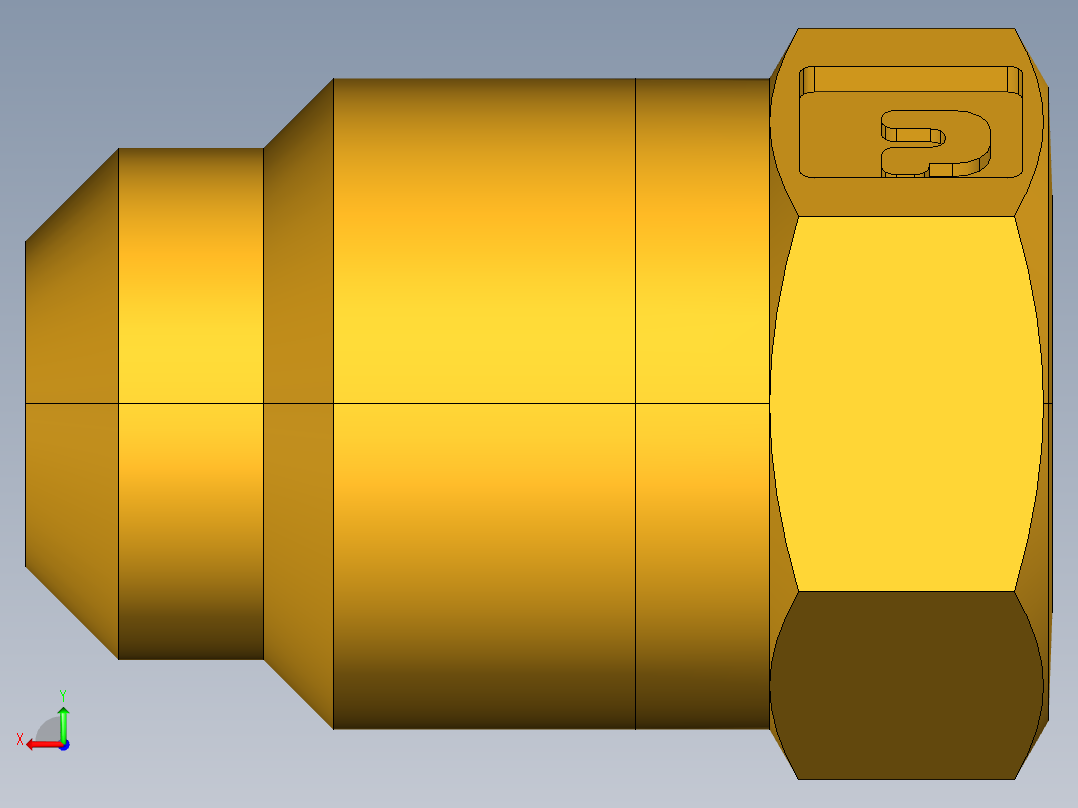 扩口式工业通用硬管接头Flared Seal Plug 639F-4后视图