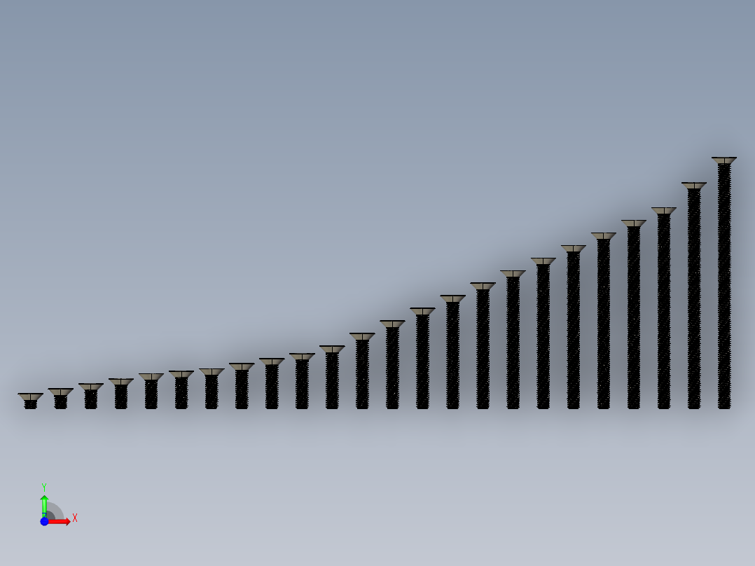 M5系列沉头内六角螺钉前视图
