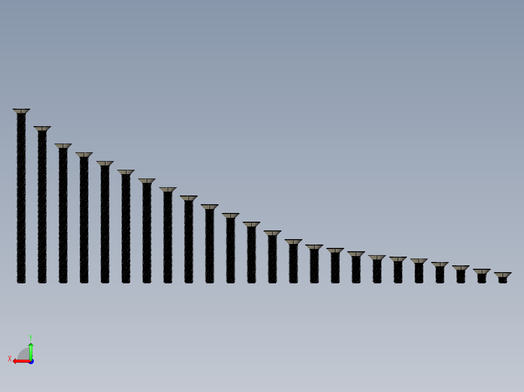 M5系列沉头内六角螺钉后视图