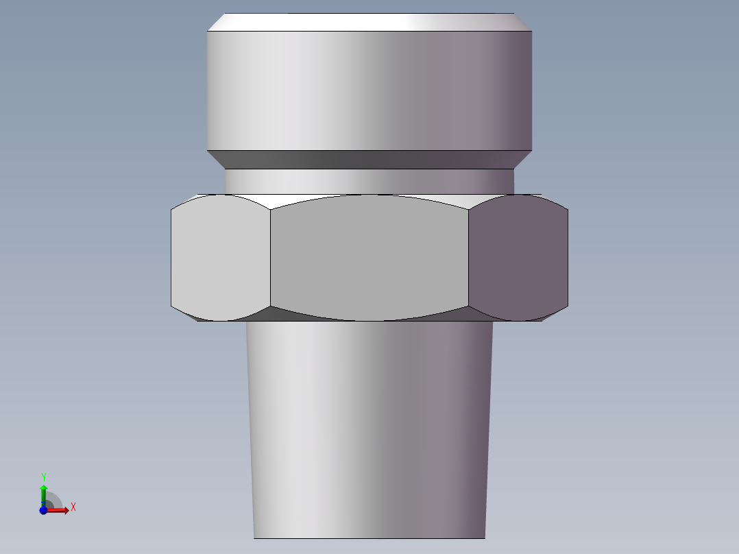 英制锥管螺纹直接头、1CT-18-04SP前视图