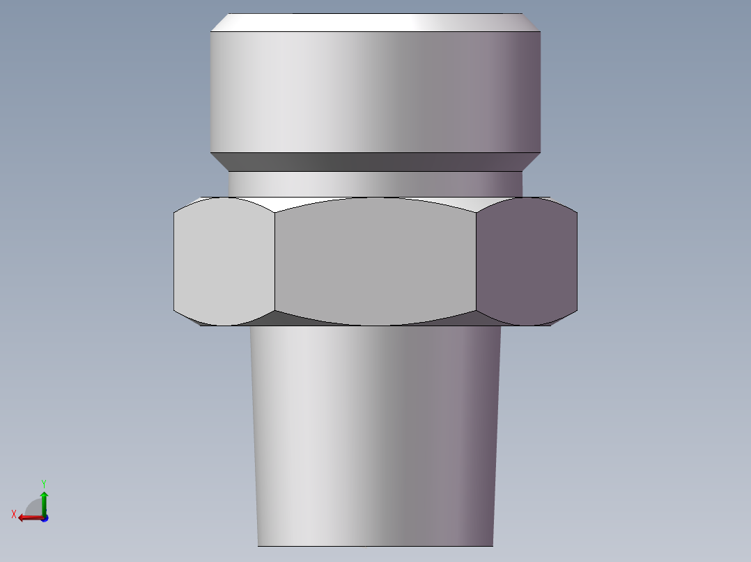 英制锥管螺纹直接头、1CT-18-04SP后视图