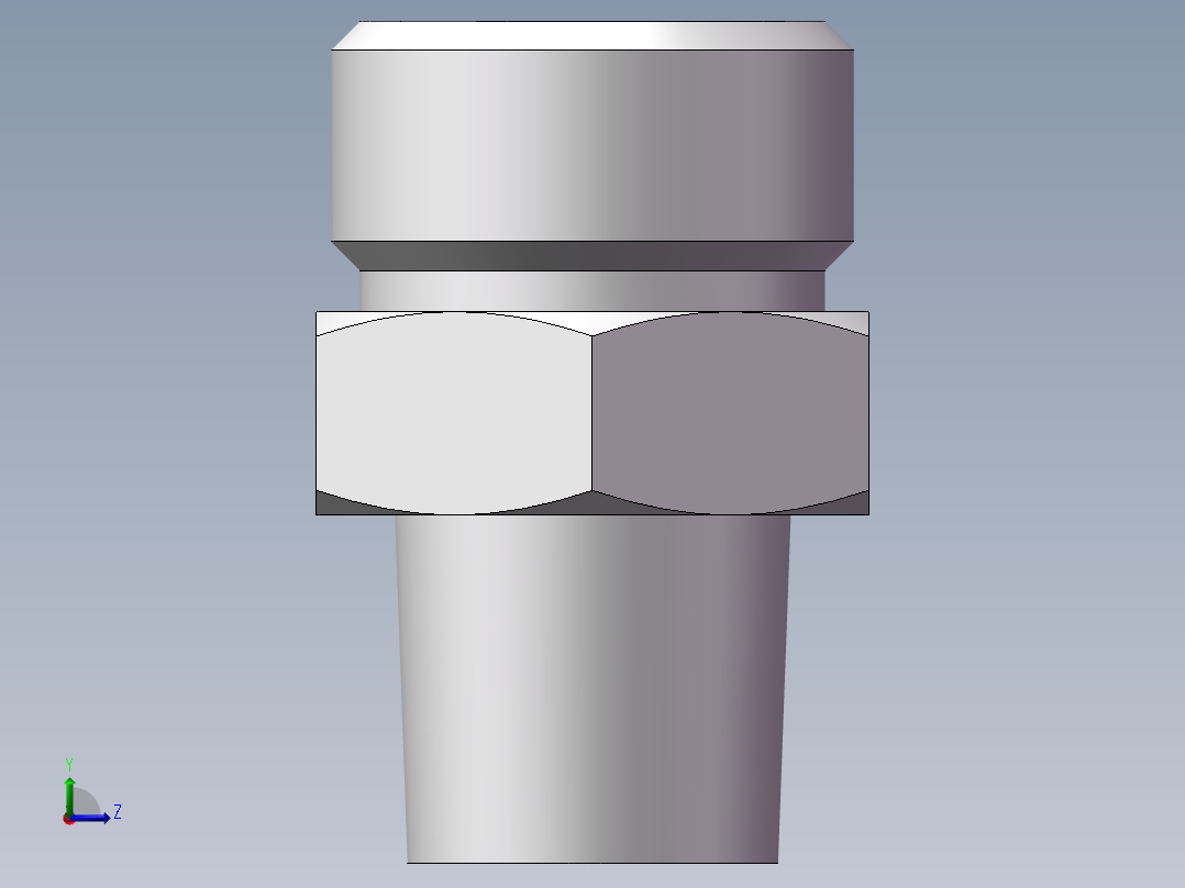 英制锥管螺纹直接头、1CT-18-04SP左视图