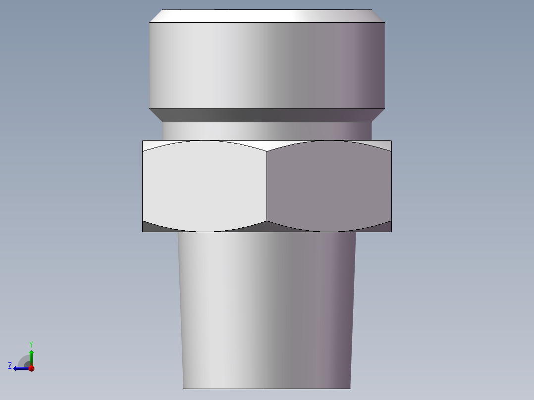 英制锥管螺纹直接头、1CT-18-04SP右视图