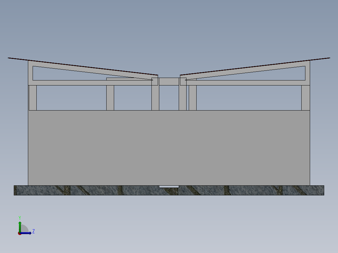 A0003832-简易牛舍（零散养）左视图