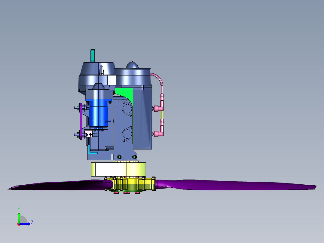 超级街车川崎发动机左视图