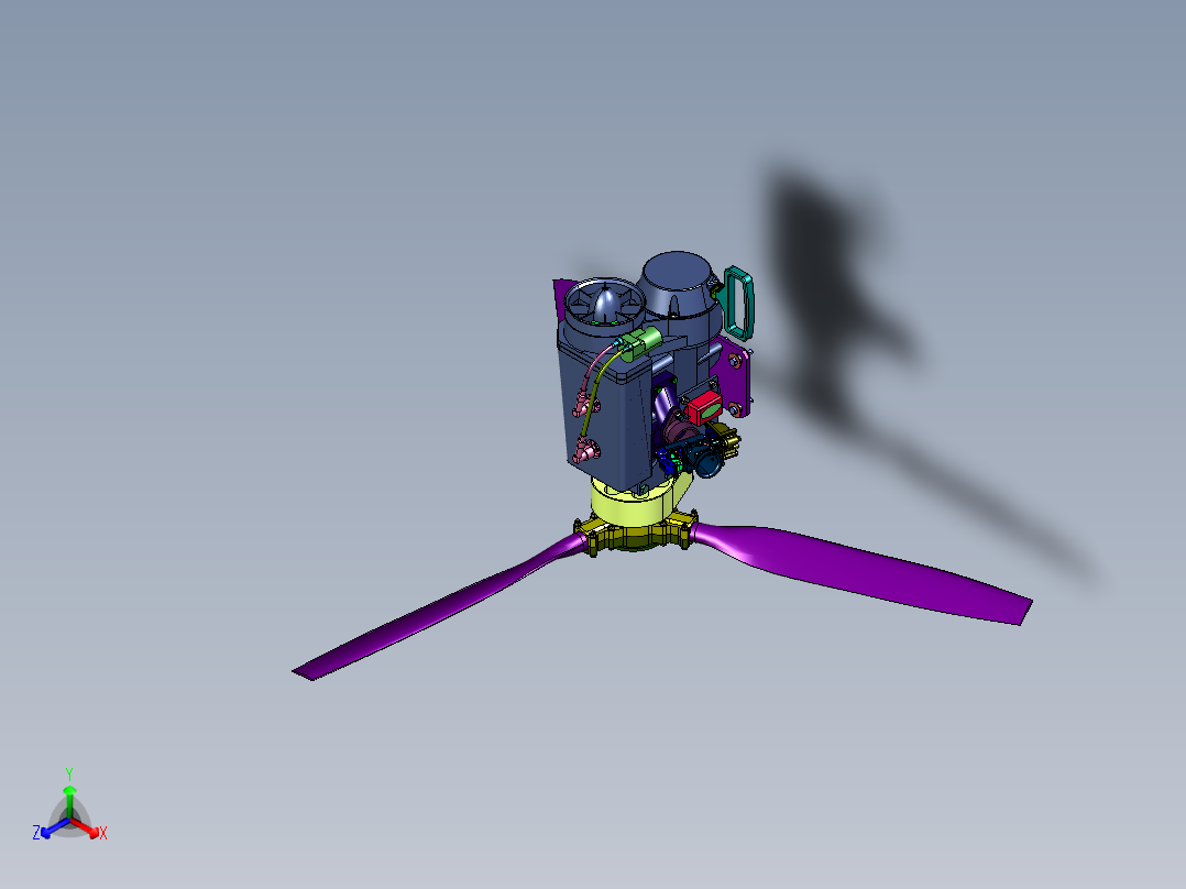 超级街车川崎发动机正等轴测图