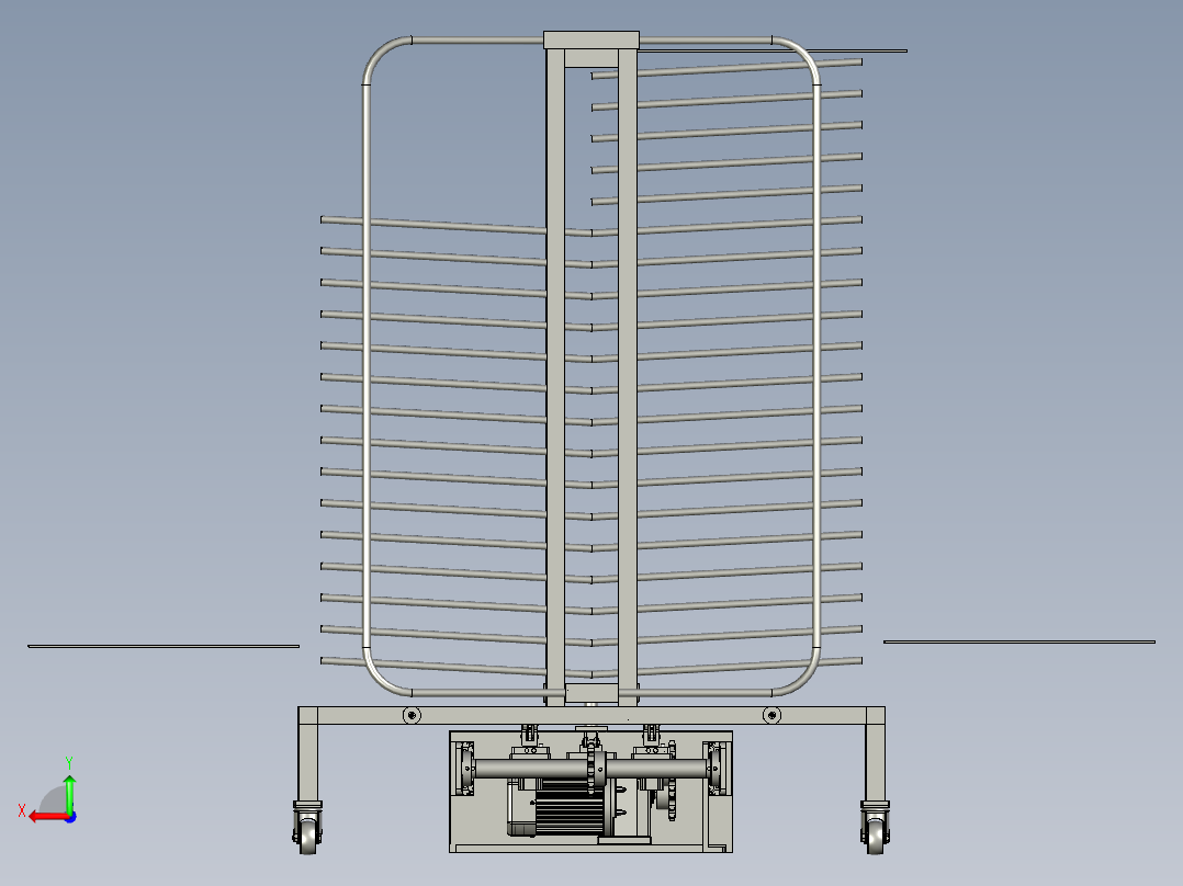 MBTJ-10物料周转车传动线体-总装后视图