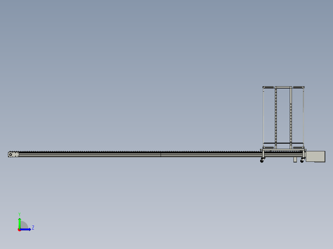 MBTJ-10物料周转车传动线体-总装左视图
