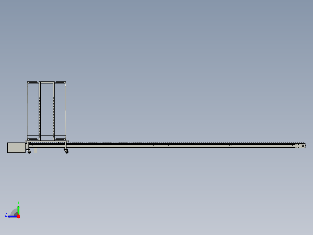 MBTJ-10物料周转车传动线体-总装右视图