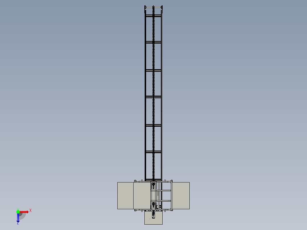 MBTJ-10物料周转车传动线体-总装俯视图