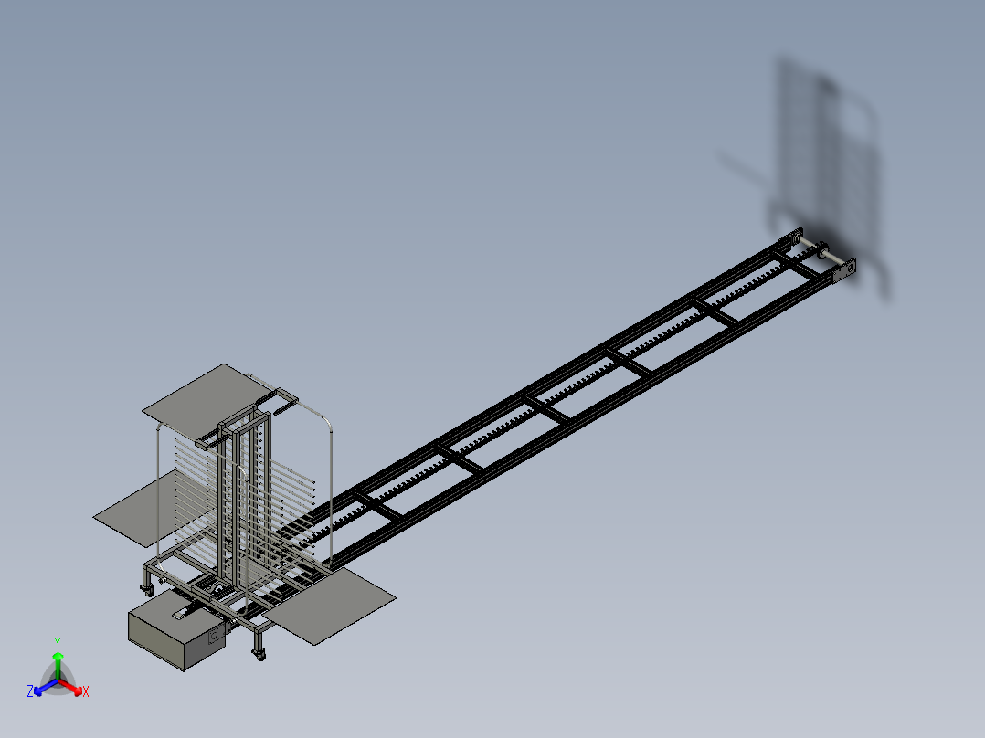 MBTJ-10物料周转车传动线体-总装正等轴测图