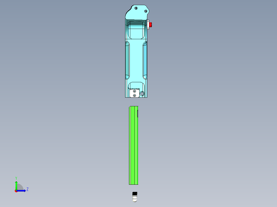 鹰钩自动弹弓（金属顶球版）左视图