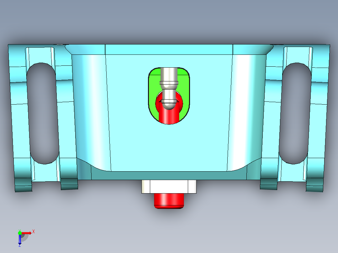 鹰钩自动弹弓（金属顶球版）俯视图