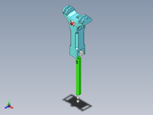 鹰钩自动弹弓（金属顶球版）正等轴测缩略图