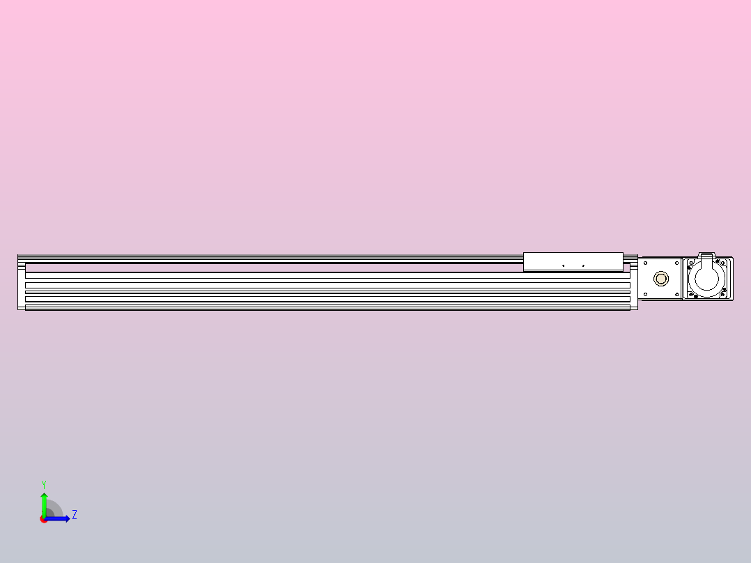 皮带直线轴半封闭可选导轨TPA-HNB-202D-140-L900-MR-C-P75-N3左视图
