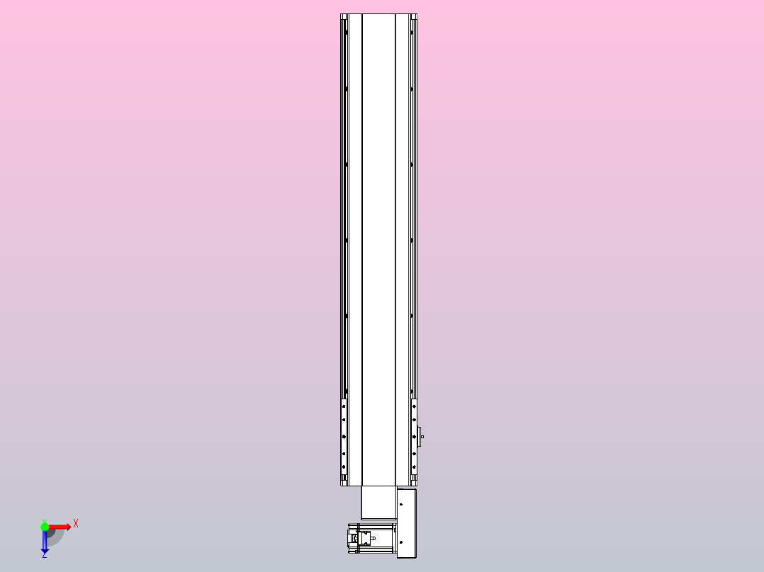 皮带直线轴半封闭可选导轨TPA-HNB-202D-140-L900-MR-C-P75-N3俯视图