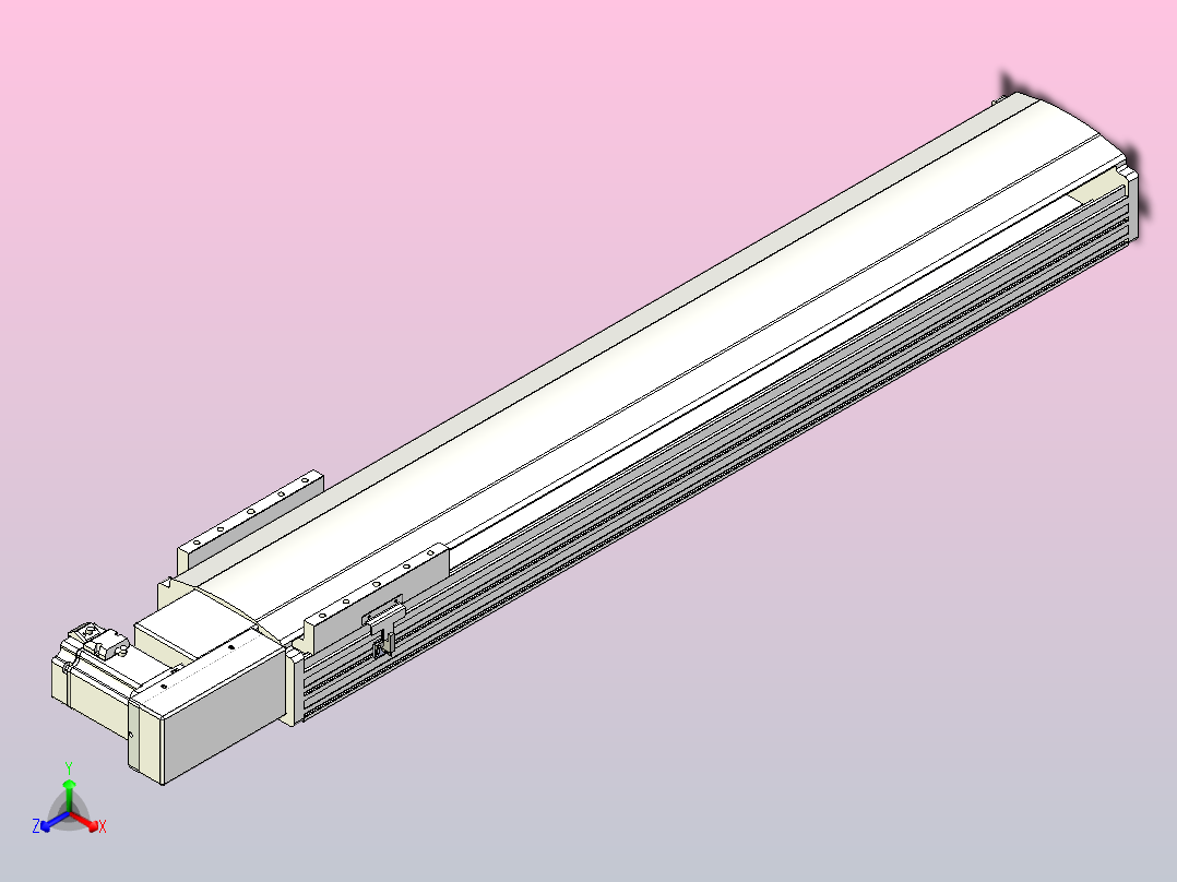 皮带直线轴半封闭可选导轨TPA-HNB-202D-140-L900-MR-C-P75-N3正等轴测图