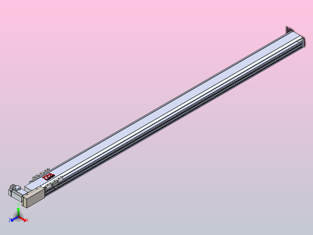 皮带直线轴半封闭可选导轨TPA-HNB-120D-110-L1900-MR-Y-P40-N3主视图